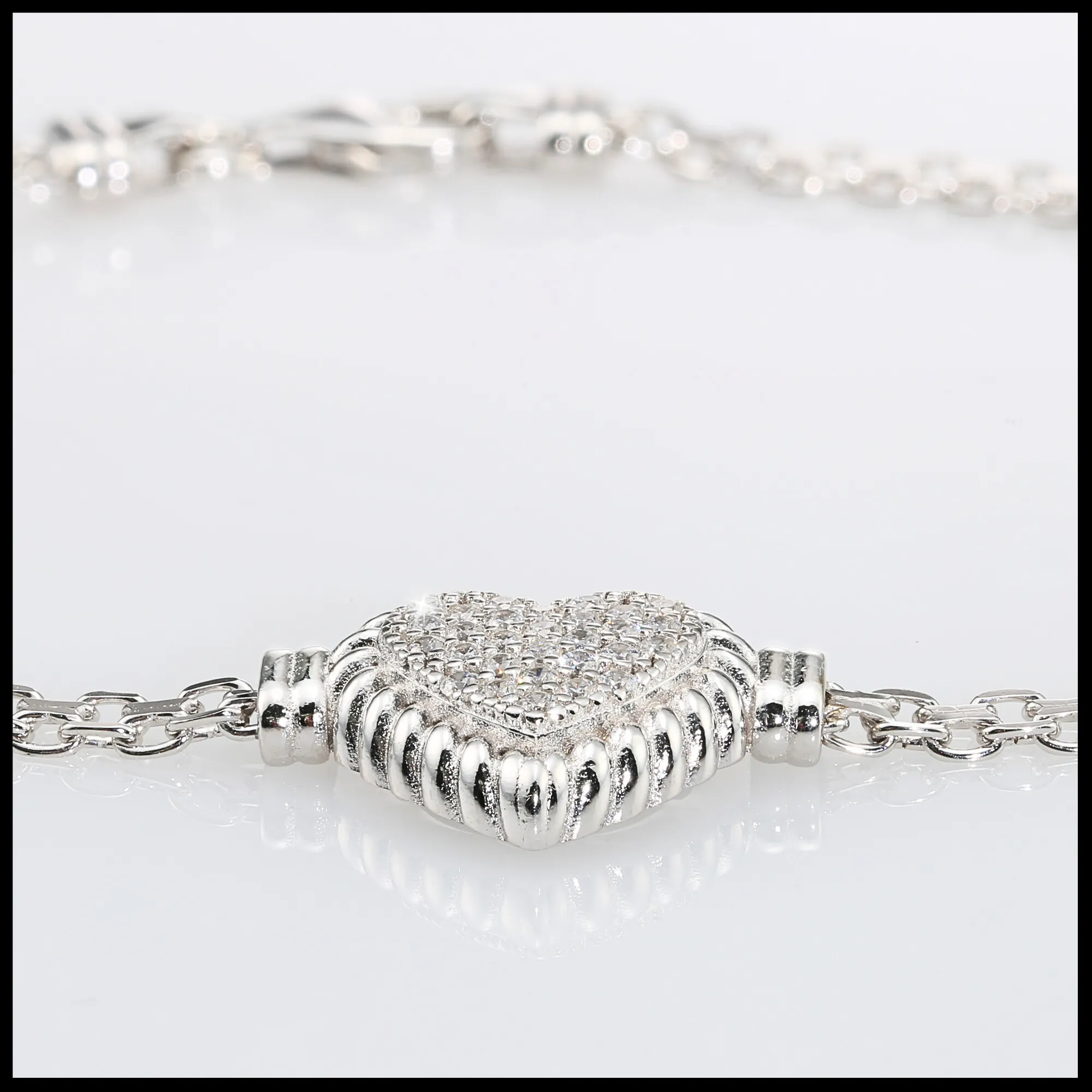 Sterling Silver Heart Bracelet, Italian Handmade Love Style Jewelry