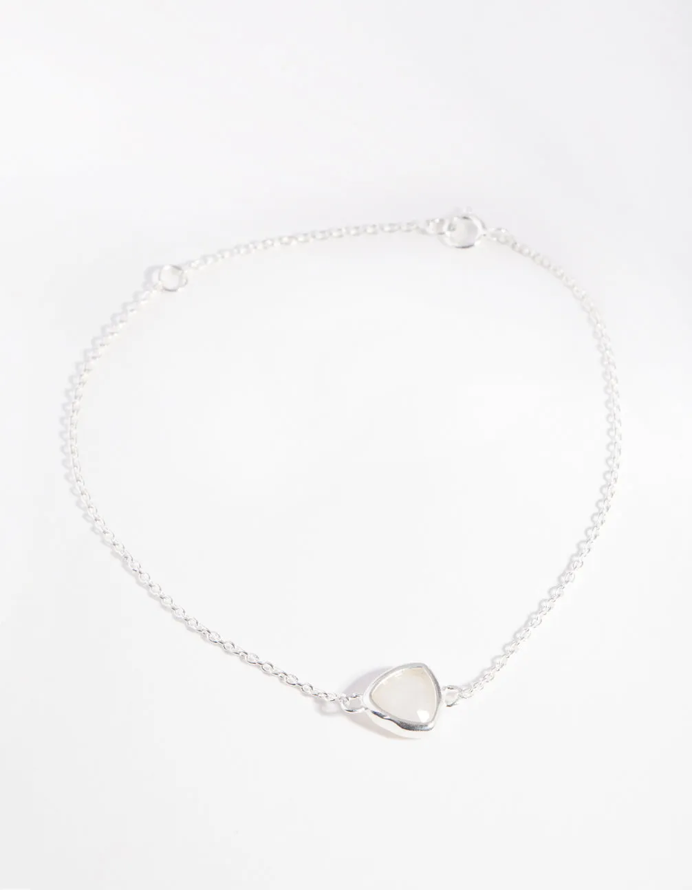 Sterling Silver Moonstone Bezel Bracelet