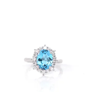 Sterling Silver Oval Sky Blue Topaz Ring