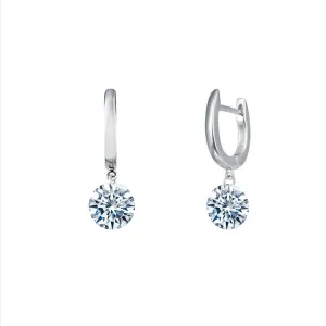 Sterling Silver Simulated Diamond Dangle Earrings