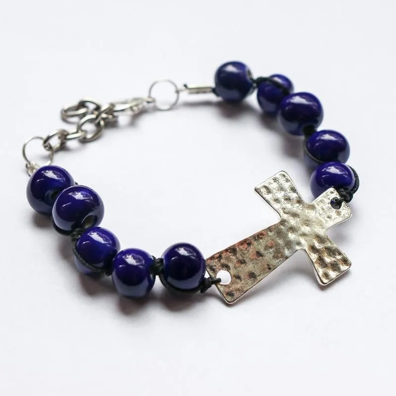 SwaziMUD™ Hammered Cross Bracelet