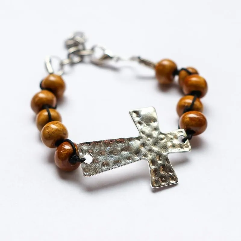 SwaziMUD™ Hammered Cross Bracelet