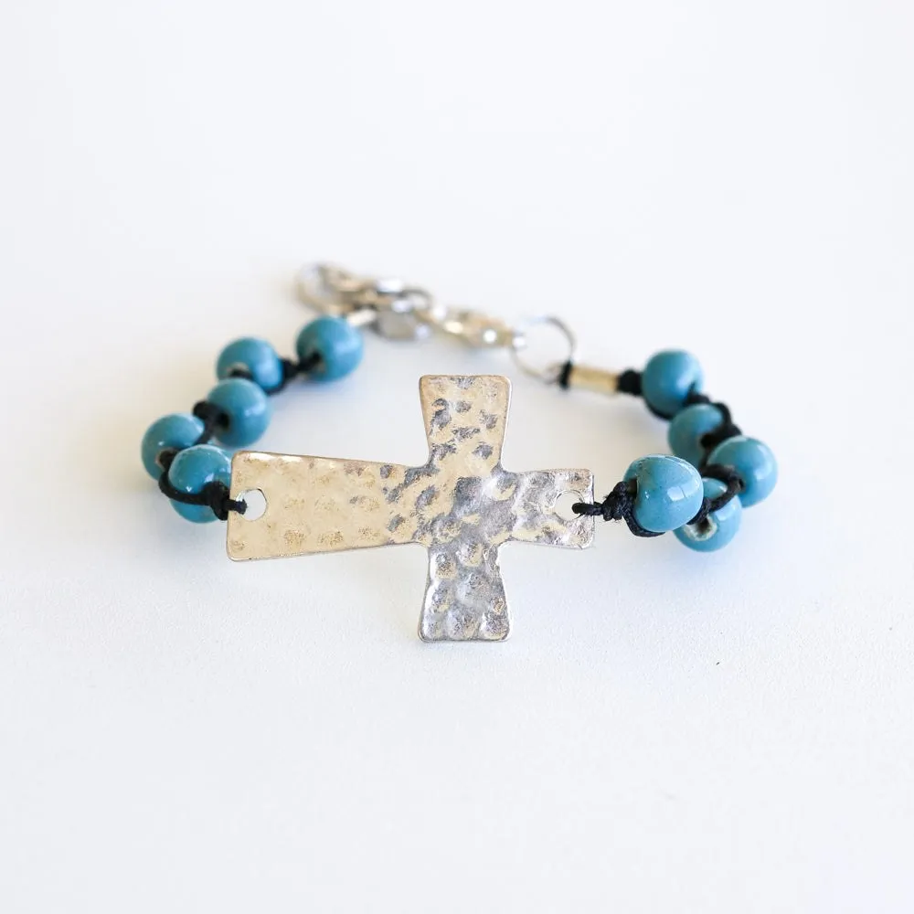 SwaziMUD™ Hammered Cross Bracelet