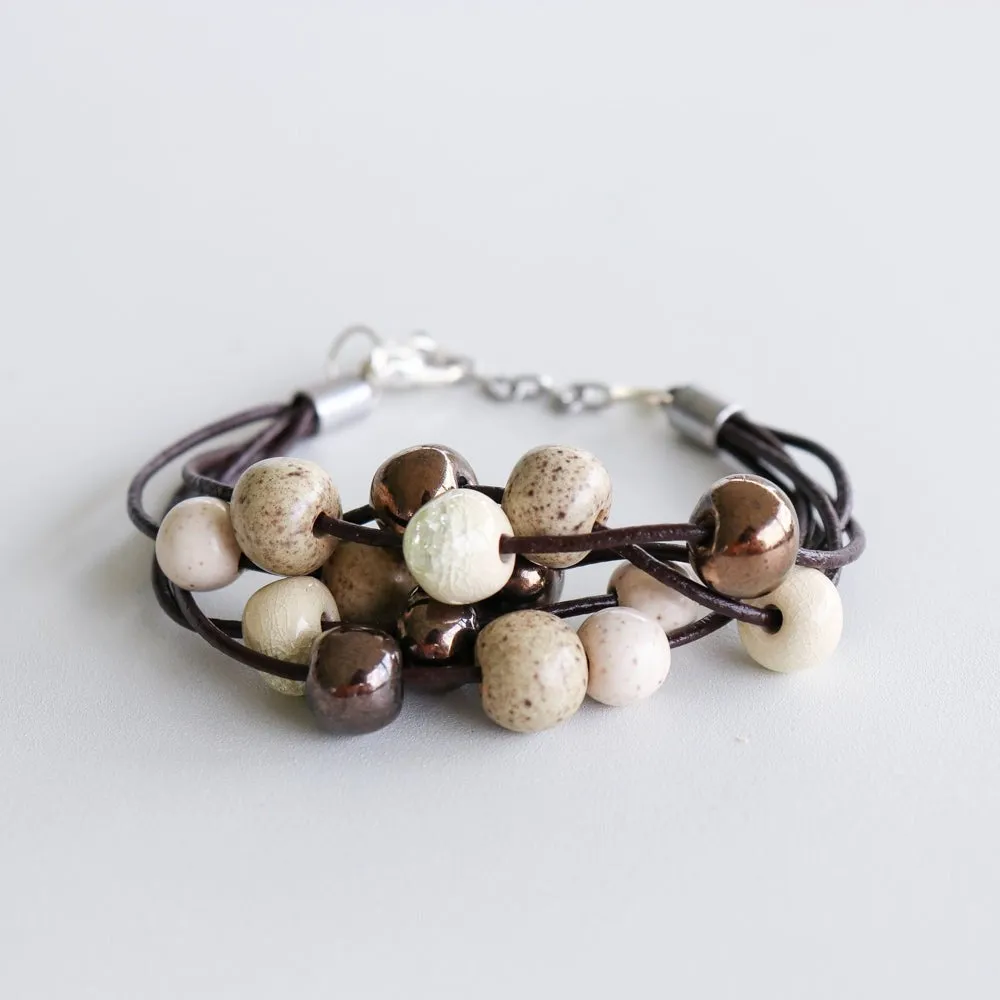 SwaziMUD™ Leather Cluster Bracelet