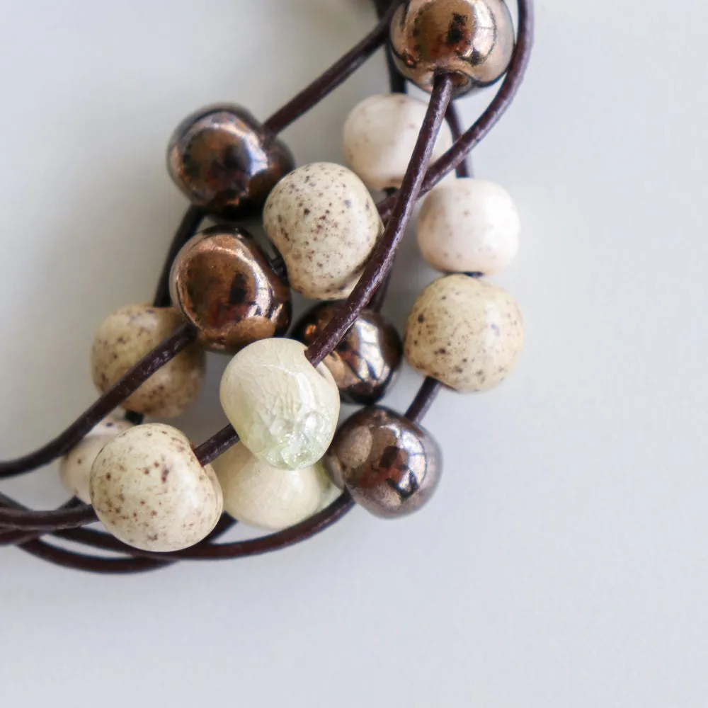 SwaziMUD™ Leather Cluster Bracelet