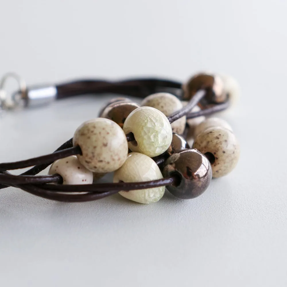 SwaziMUD™ Leather Cluster Bracelet