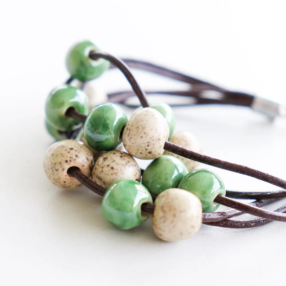 SwaziMUD™ Leather Cluster Bracelet