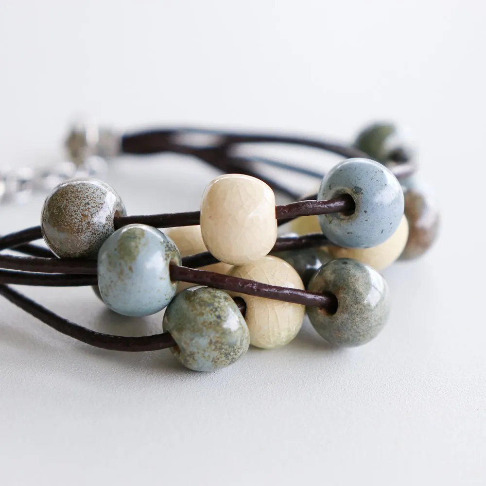 SwaziMUD™ Leather Cluster Bracelet