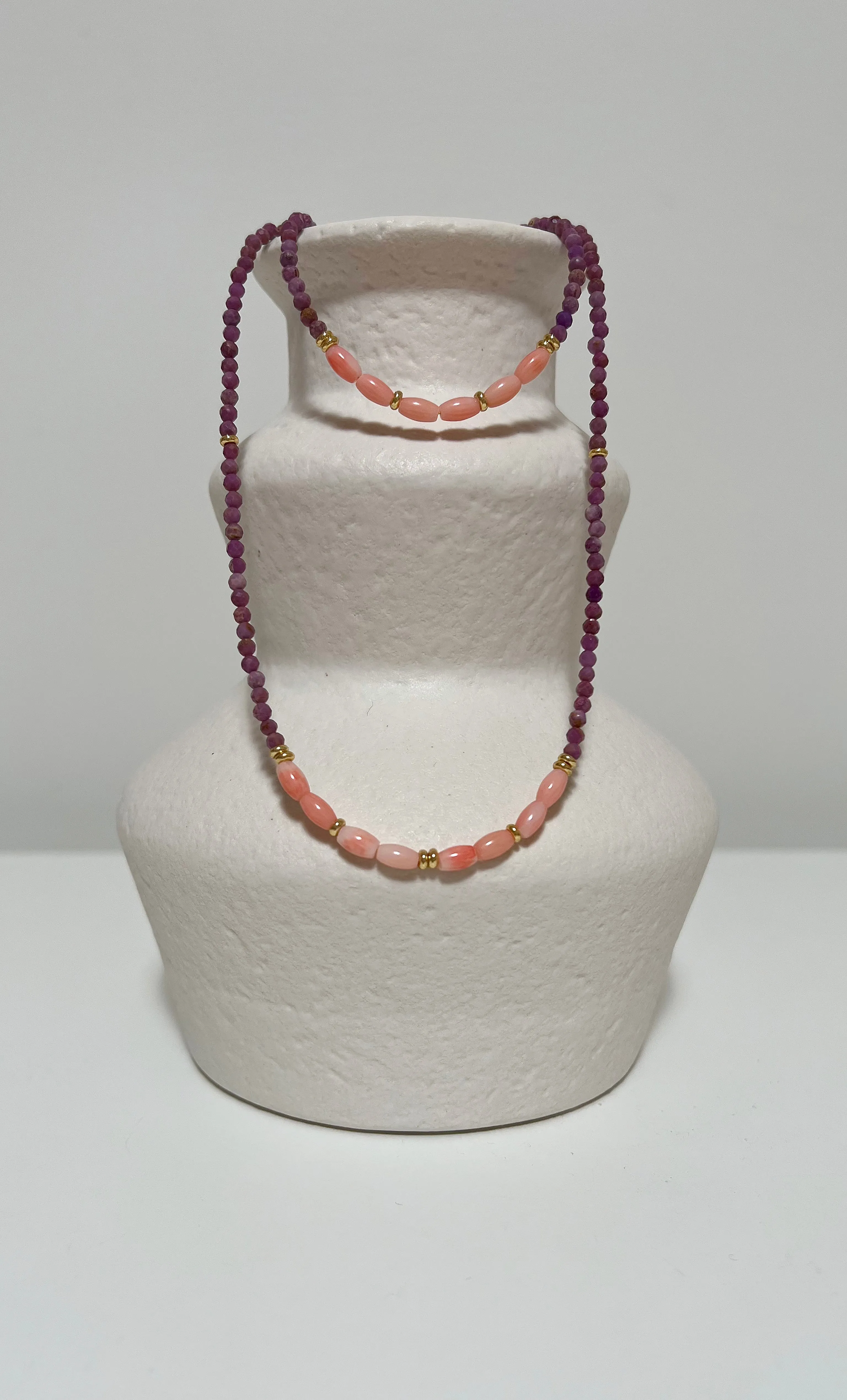 The Tunik Madre Coral & Lepidolite Bracelet