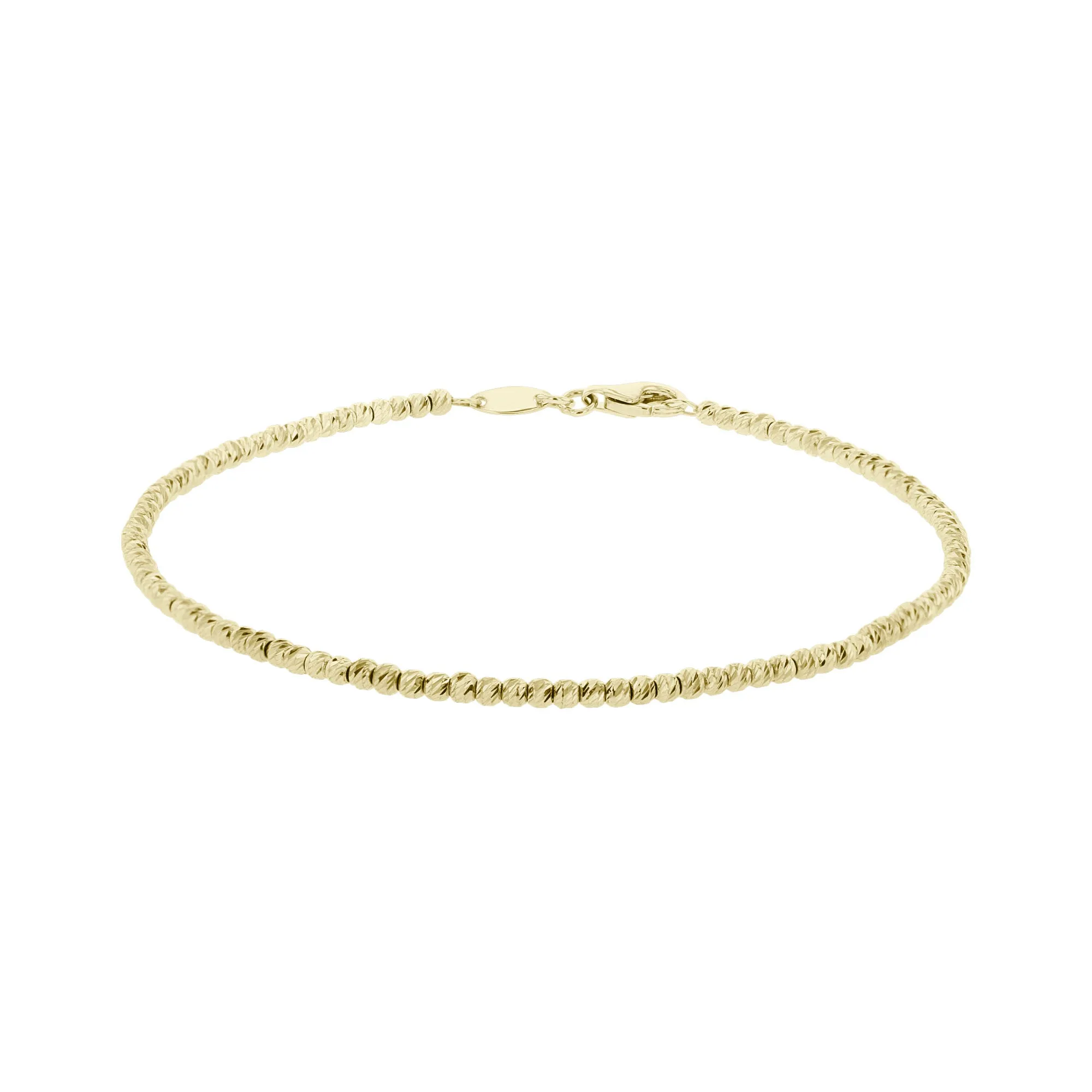 Times Square Diamond Cut Gold Beaded Chain Bracelet