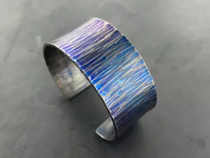 Titanium Watery Textured Wide Cuff