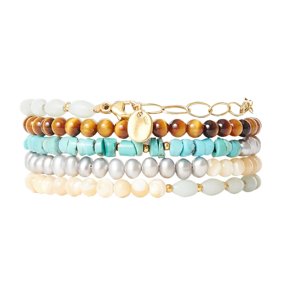 Turquoise & Amazonite Mix Wrap Bracelet