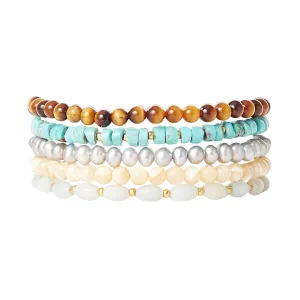 Turquoise & Amazonite Mix Wrap Bracelet