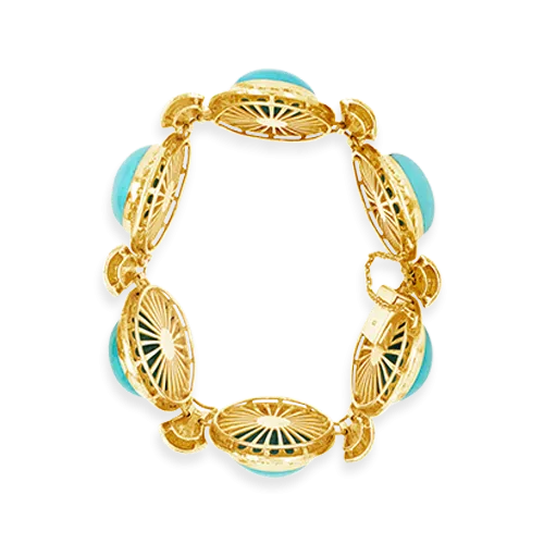 Turquoise & Gold Estate Bracelet