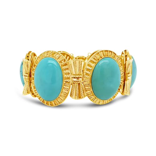 Turquoise & Gold Estate Bracelet