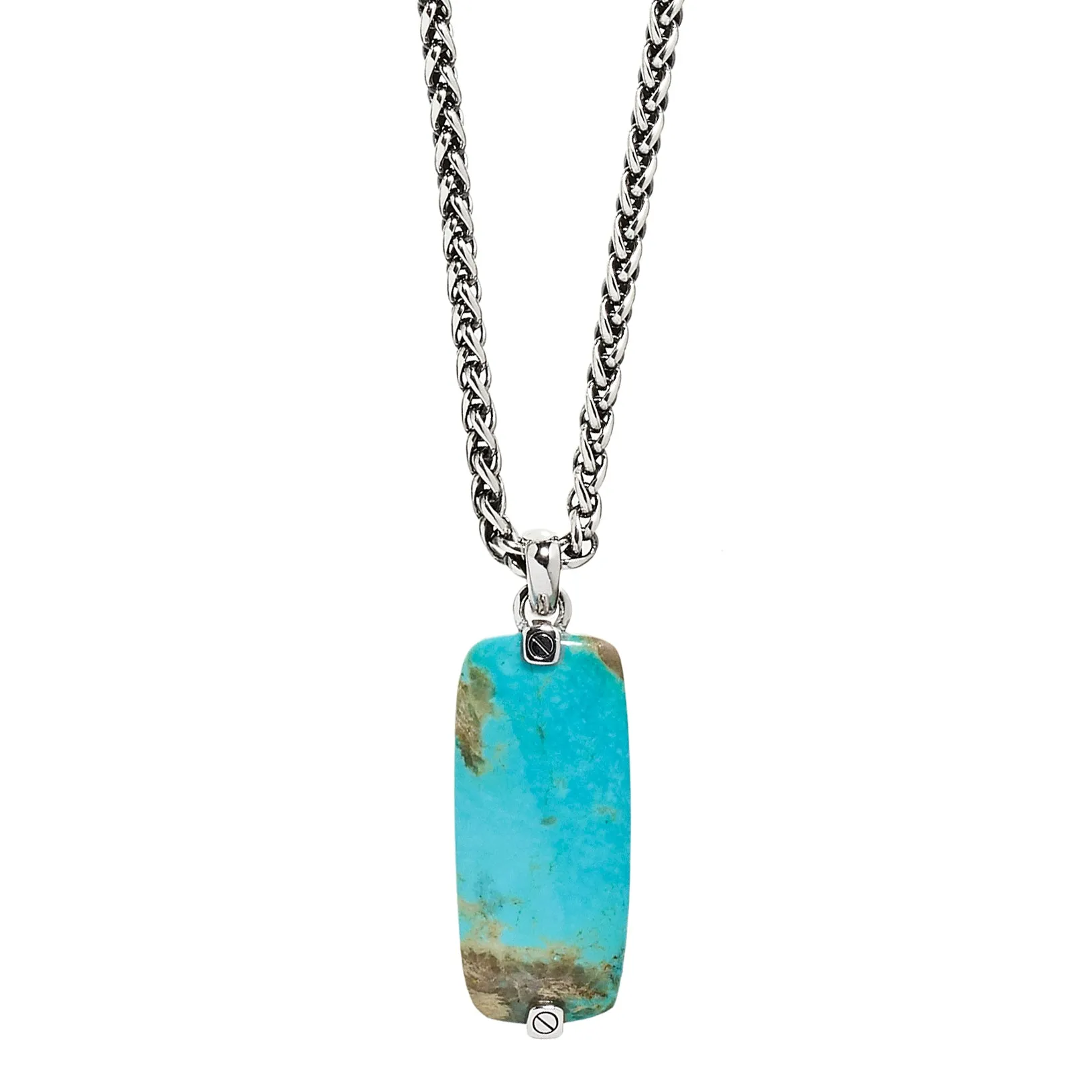 Turquoise Gemstone Tag Pendant Necklace