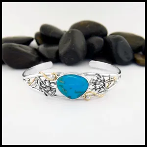 Turquoise Thistle Cuff Bracelet