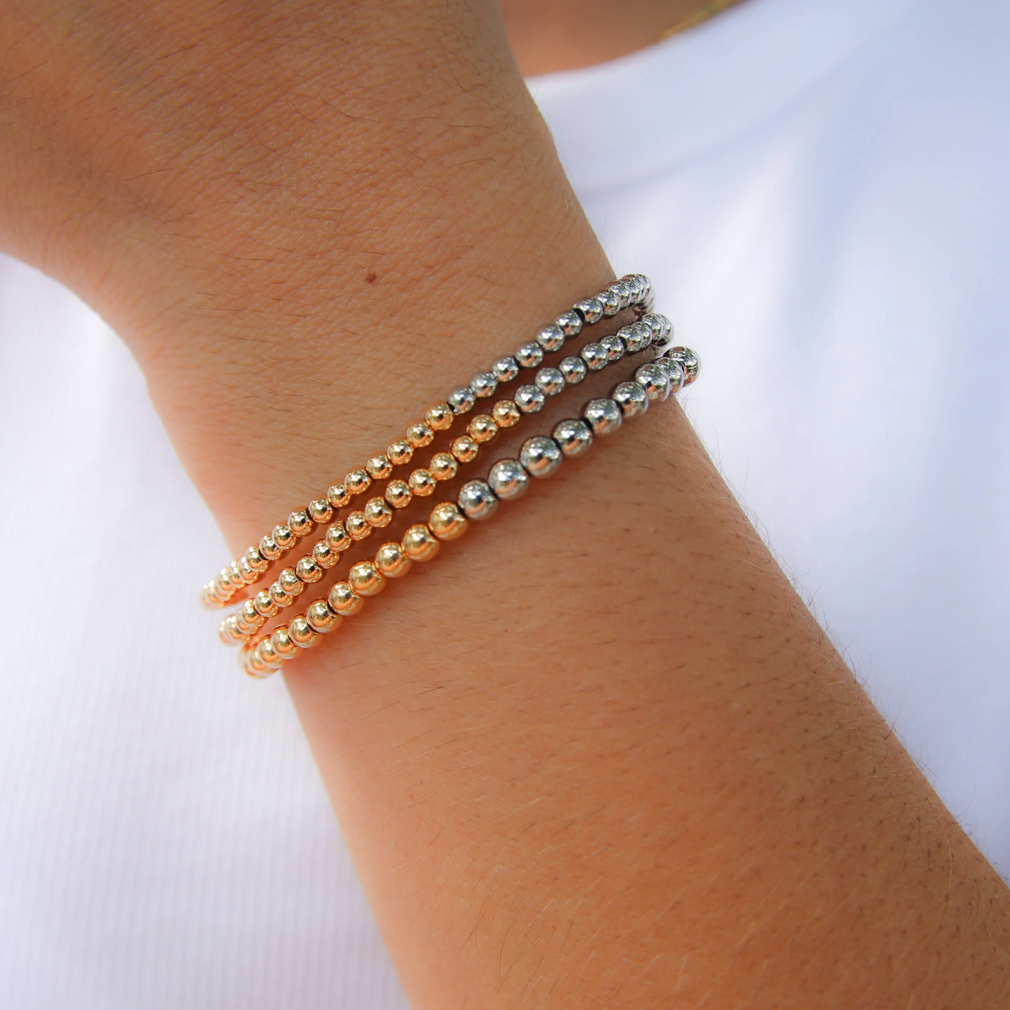 Two Tone Beaded ball Bracelet