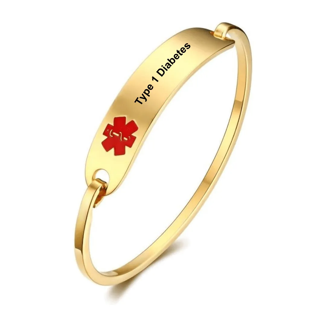 Type 1 Diabetes Medical Alert Bangle 19cm