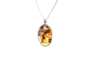 Unique Oval Citrus Amber Pendant