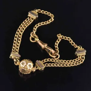 Victorian Celestial Star Ball Curb Chain Albertina Bracelet