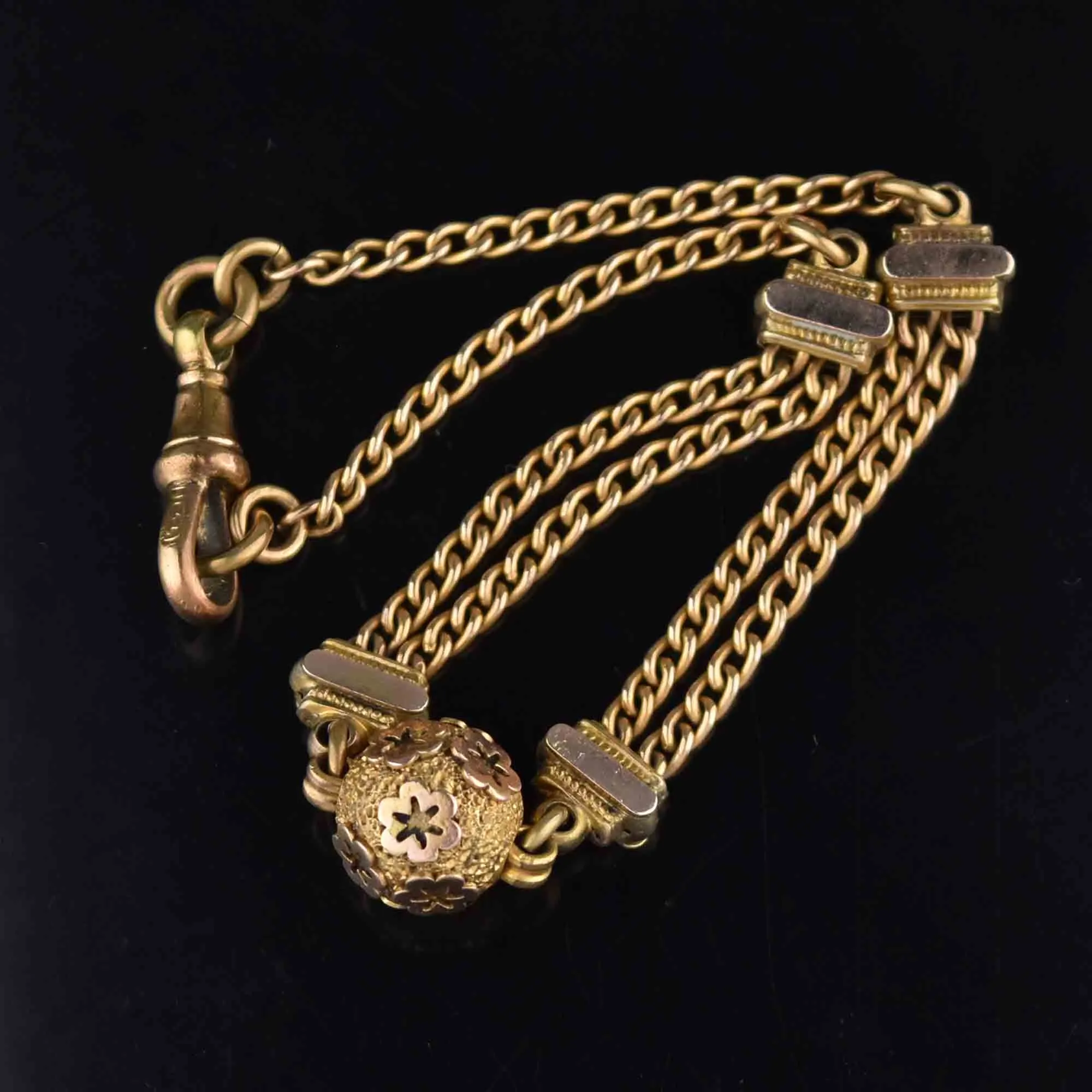 Victorian Celestial Star Ball Curb Chain Albertina Bracelet