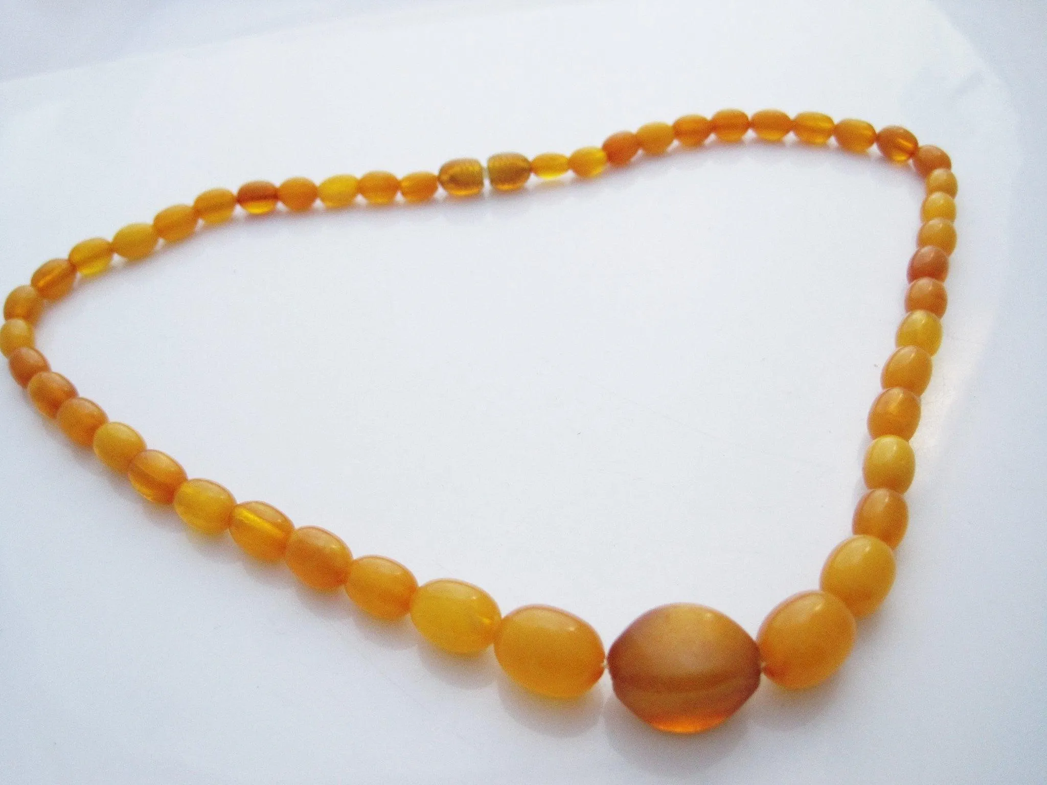 Victorian Natural Egg Yolk Butterscotch Amber Necklace