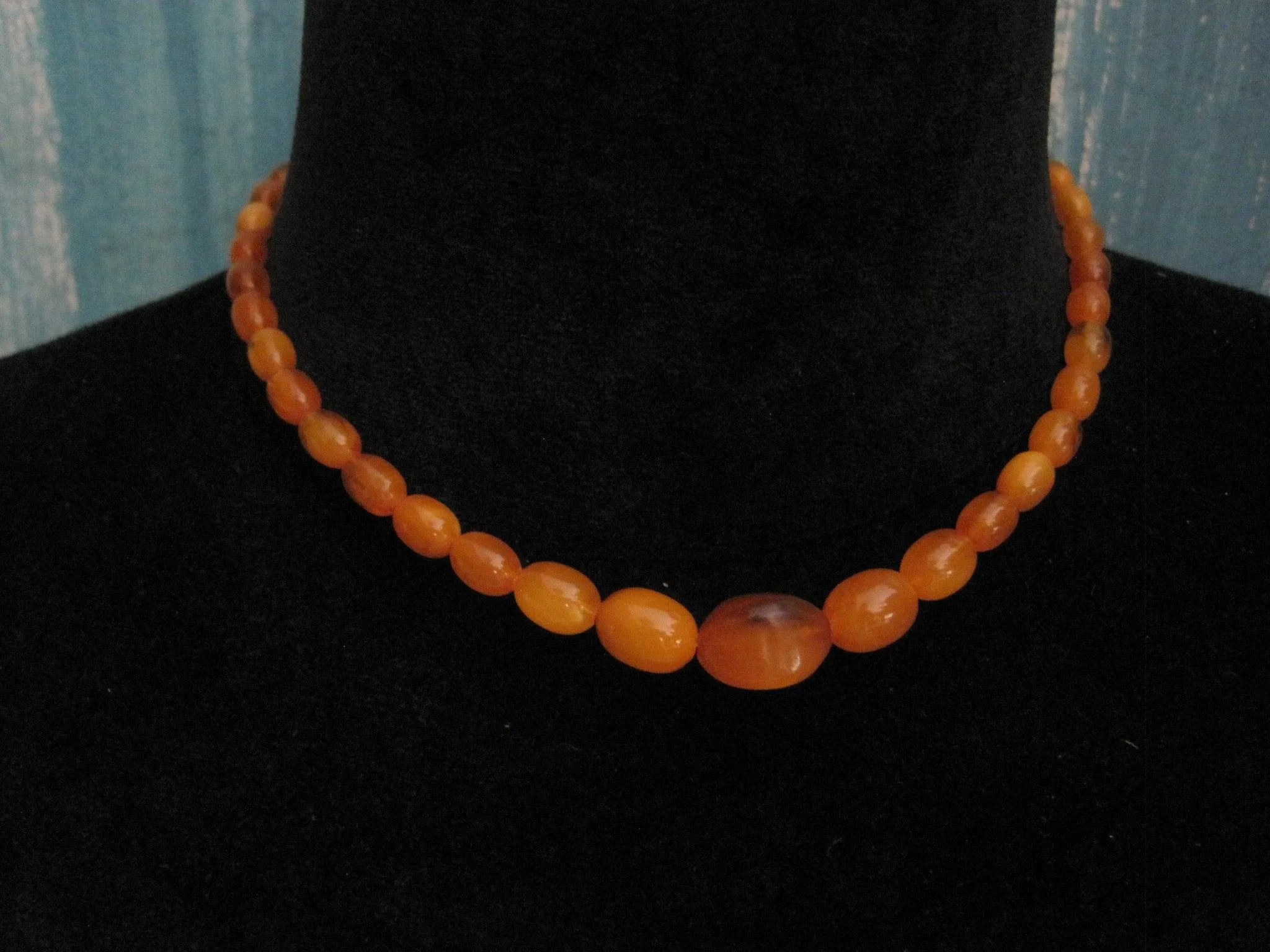 Victorian Natural Egg Yolk Butterscotch Amber Necklace