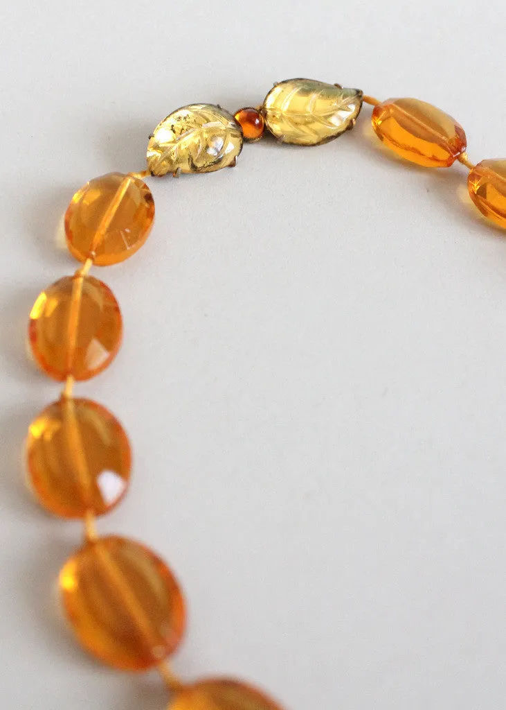 Vintage 1930s Amber Glass Necklace