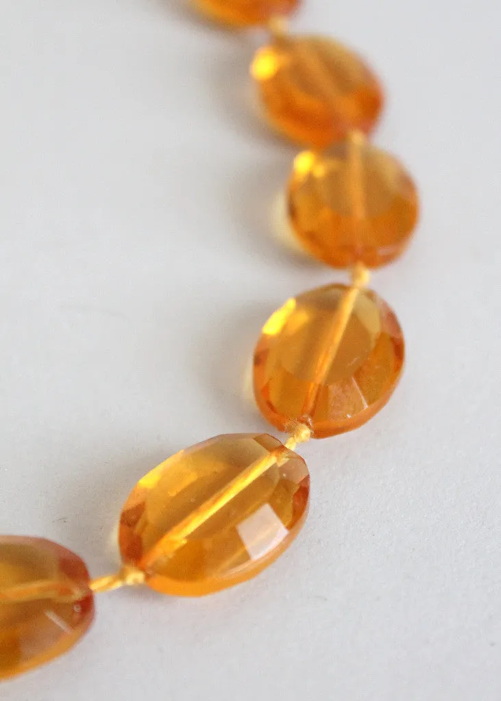 Vintage 1930s Amber Glass Necklace