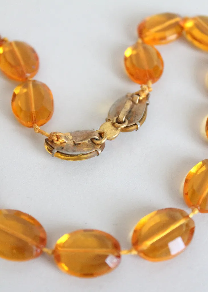 Vintage 1930s Amber Glass Necklace