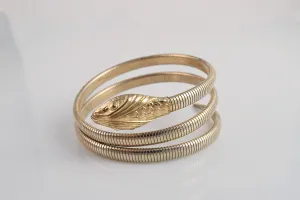 Vintage Double Coil Gold Filled Forstner Snake Bracelet