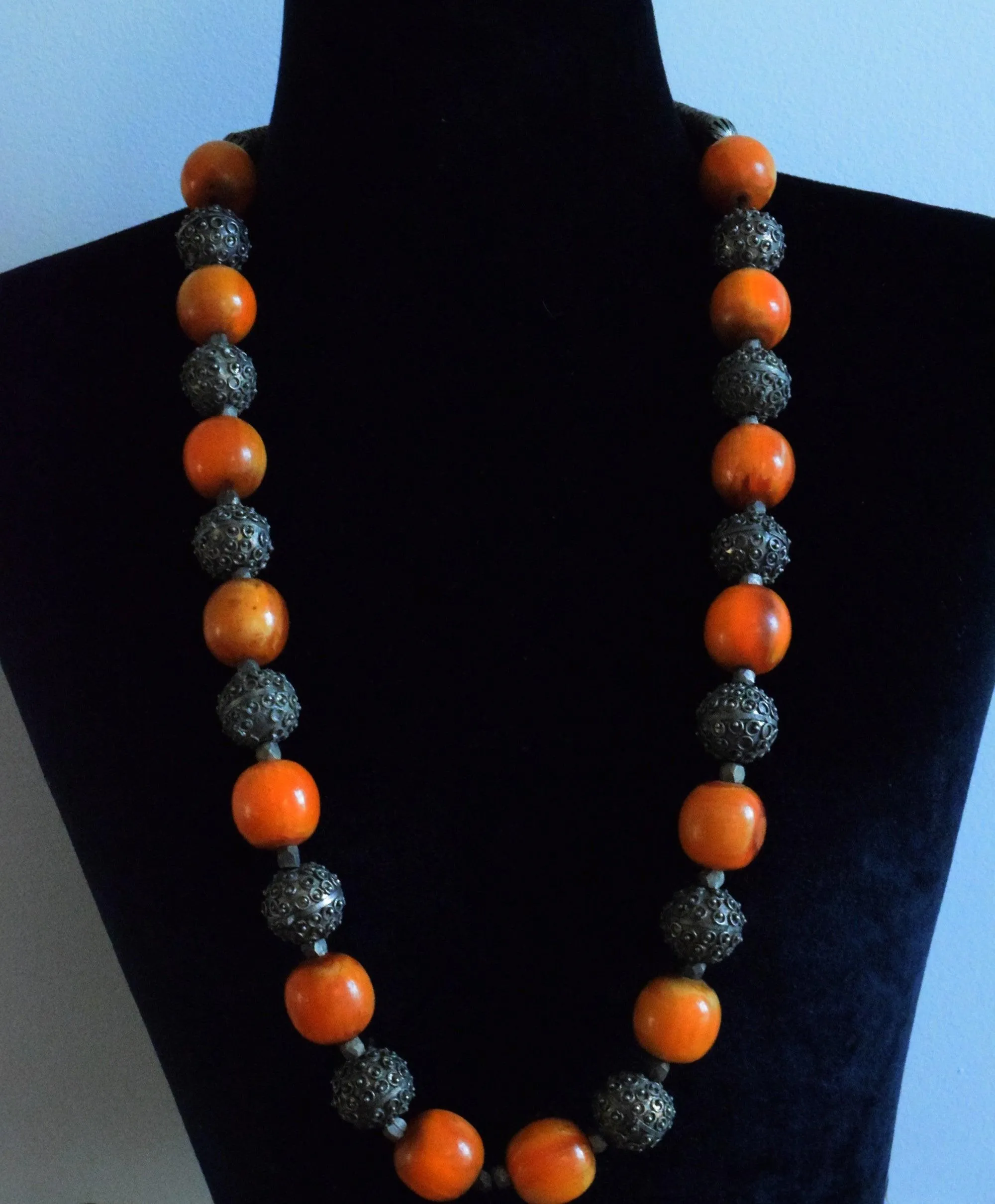 Vintage Long Bedouin Bead Necklace