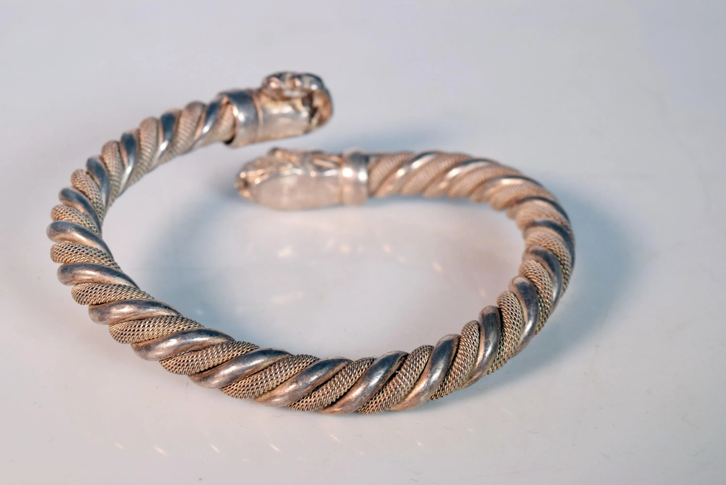 Vintage Silver Italian Snake Bypass Bracelet