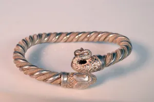 Vintage Silver Italian Snake Bypass Bracelet