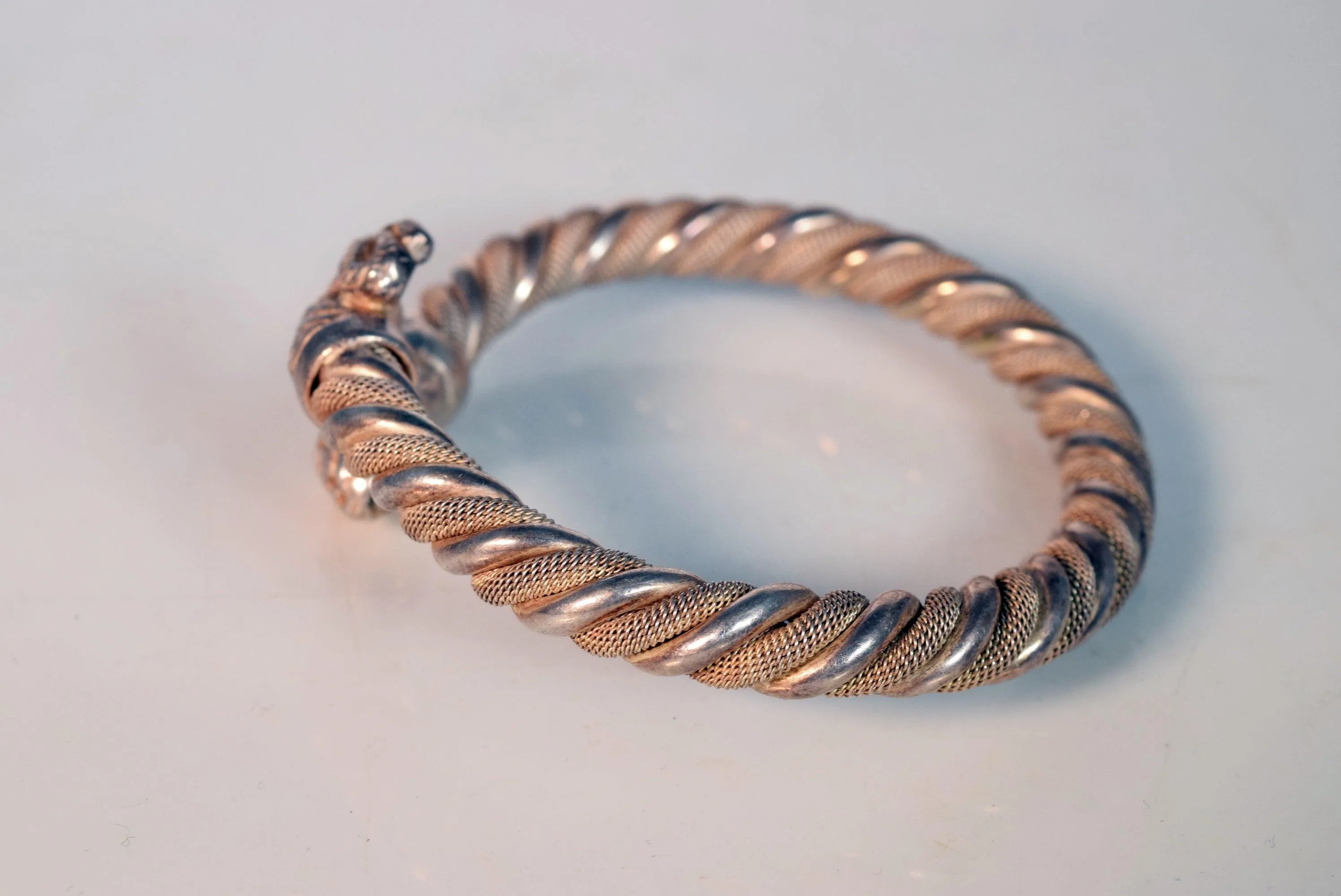 Vintage Silver Italian Snake Bypass Bracelet