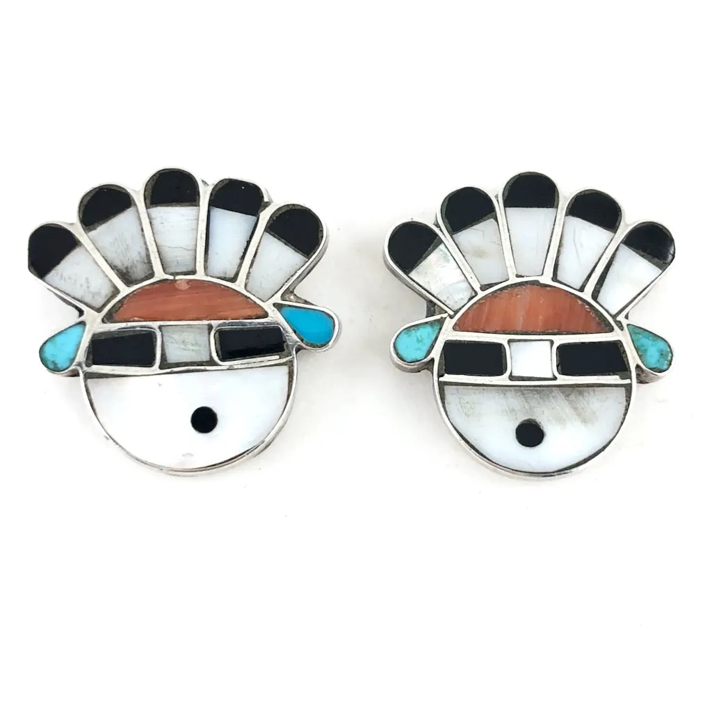 Vintage Zuni Sunface Earrings