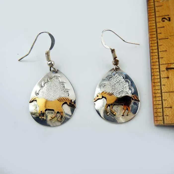 Wind Dancer Horse Dangle Earrings Sterling Silver