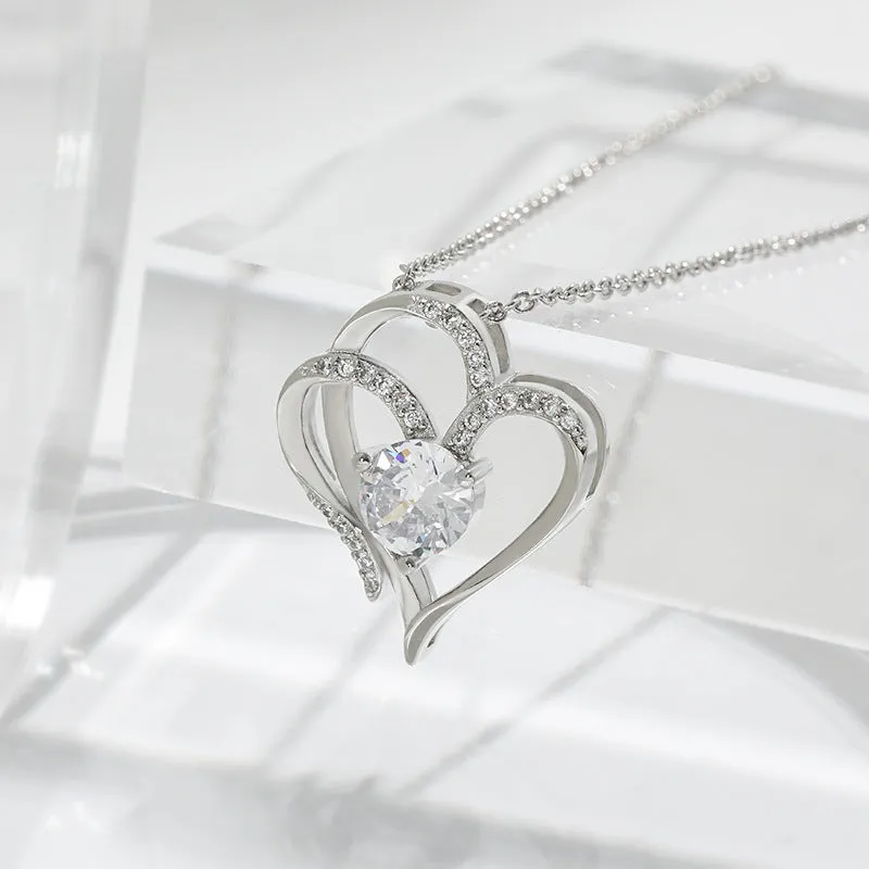 Zircon Double Heart shaped Necklace